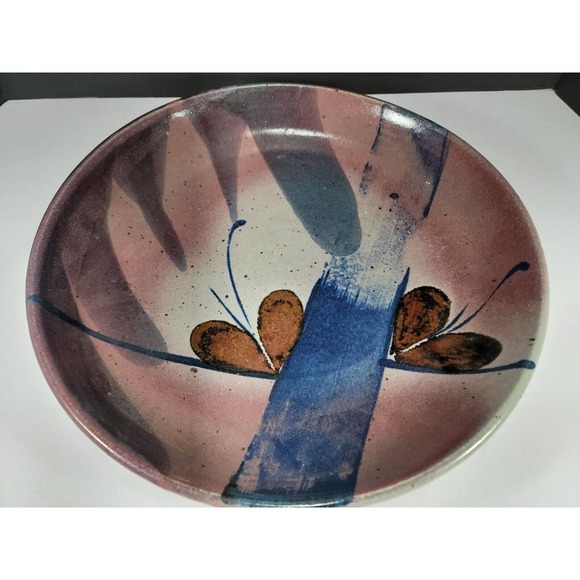 JOHN FREIMARCK STUDIO ART POTTERY VINTAGE SIGNED 14.5" SHALLOW BOWL TRAY PLATE - Picture 2 of 7